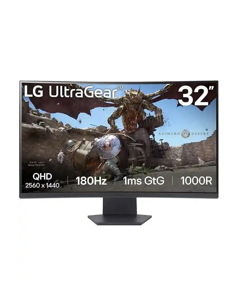 Monitor 32 LG 32GS60QC-B  2560x1440/QHD/180Hz/VA/1ms/2x HDMI/DP/AMD FreeSync  - 1