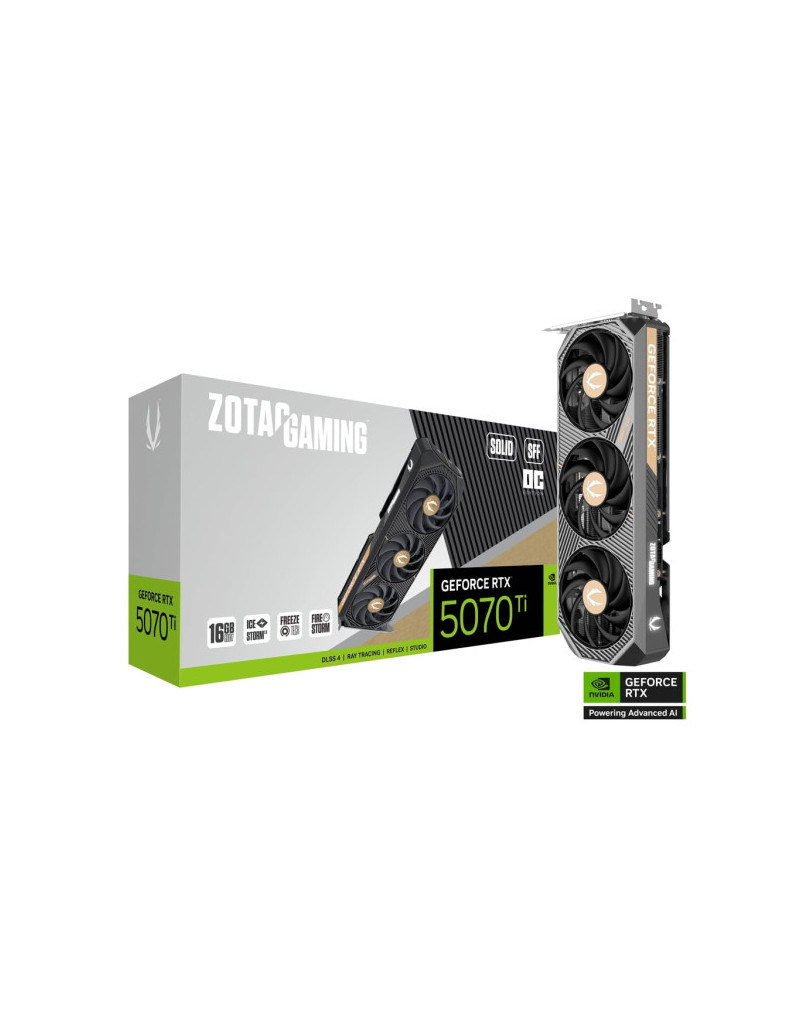 SVGA Zotac GeForce RTX 5070 Ti SOLID SFF OC 16GB GDDR7 256bit, ZT-B50710J3-10P - 1 SVGA Zotac GeForce RTX 5070 Ti SOLID SFF OC 16GB GDDR7 256bit, ZT-B50710J3-10P - 1