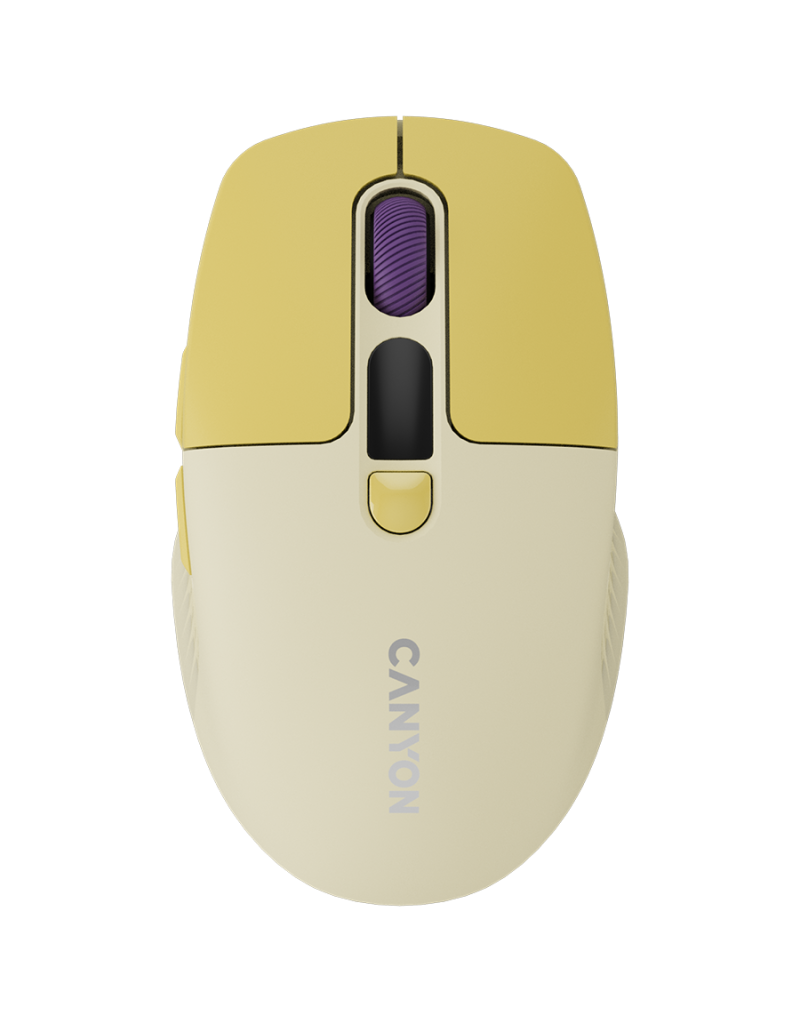 CANYON mouse MW-26 LCD Silent Dual Mode Wireless Yellow  - 1
