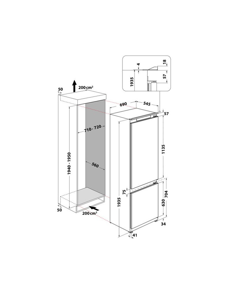SP40 812 EU 2  ugradni kombinovani frižider WHIRLPOOL - 1