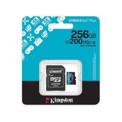 Memorijska kartica U3 V30 microSDXC 256GB Canvas Go Plus 200MB/s A2 + adapter SDCG4/256GB KINGSTON - 1