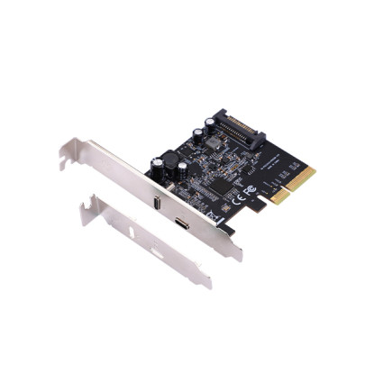 PCI-Express kontroler 3.0 x 4 na USB 3.2 TipC + 20W QuickCharge port E-GREEN - 1