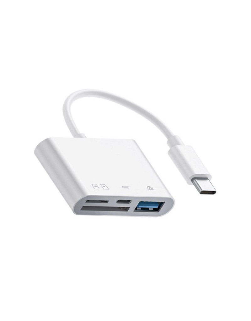 Čitač kartica Kettz 4u1 USB Type C beli - 1 Čitač kartica Kettz 4u1 USB Type C beli - 1