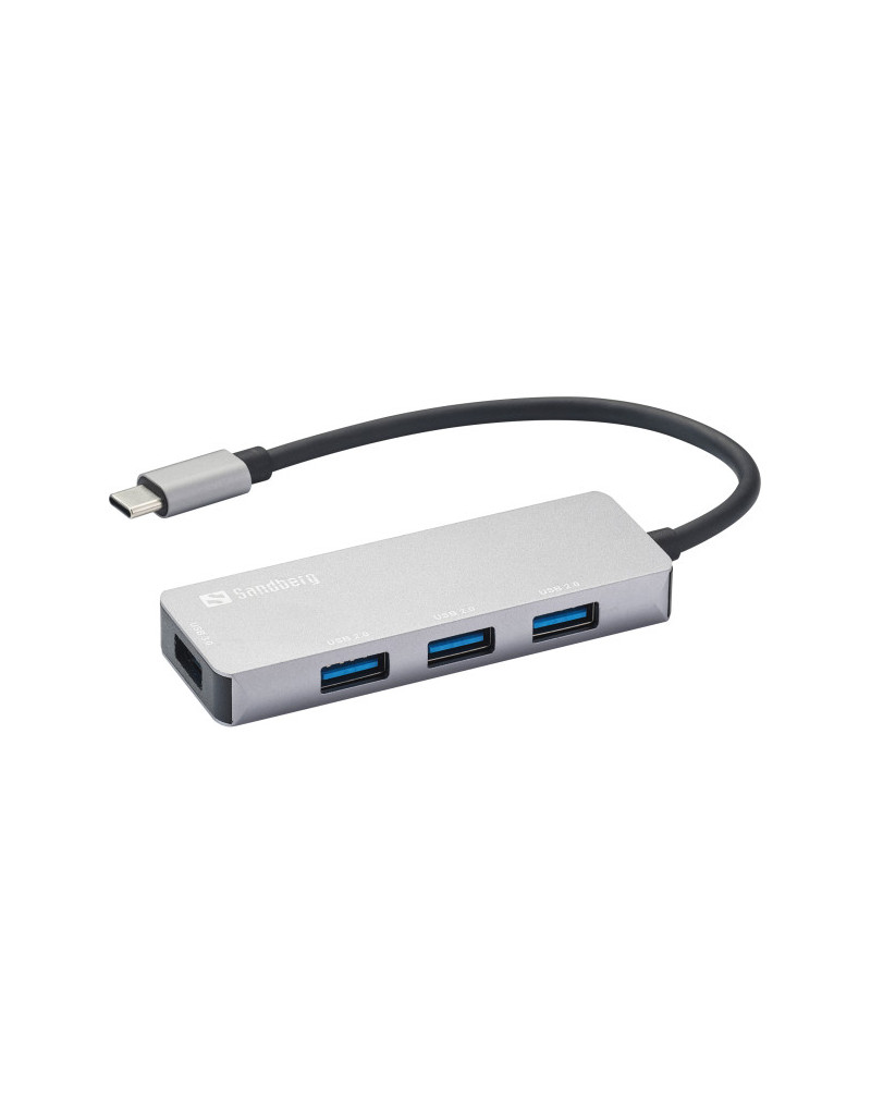 USB HUB Sandberg 336-32 USB-C na 1xUSB3.0+3x2.0 USB - 1 USB HUB Sandberg 336-32 USB-C na 1xUSB3.0+3x2.0 USB - 1