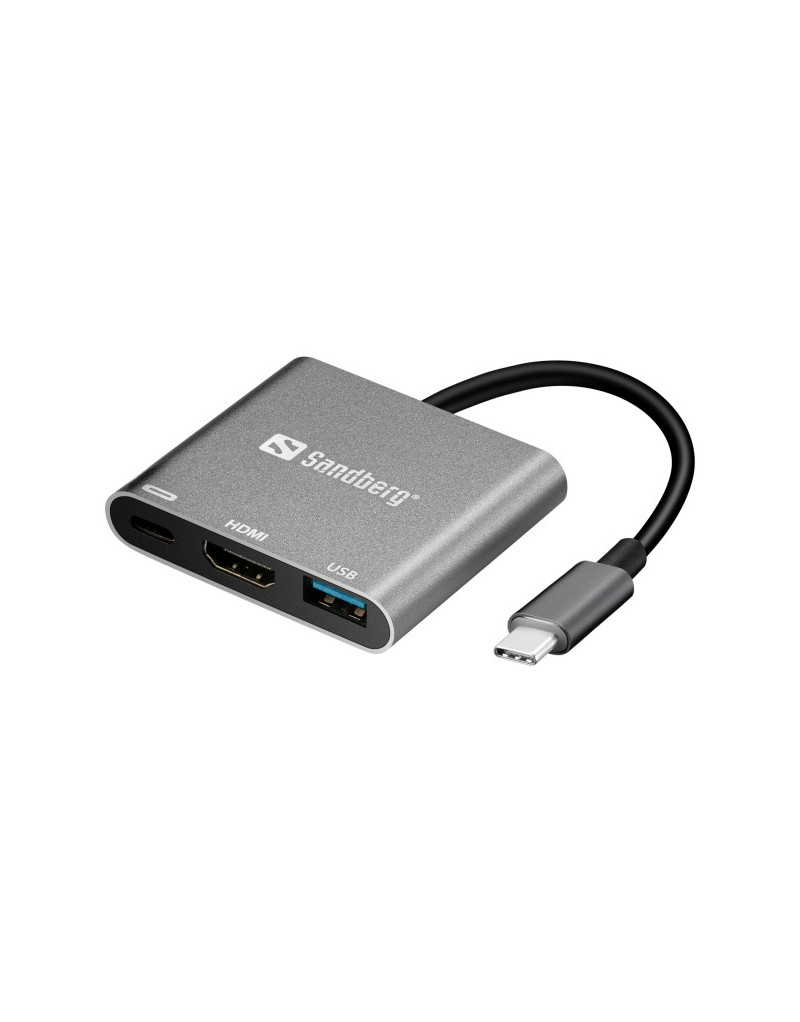 Adapter Sandberg 136-00 USB-C na HDMI+USB A+USB-C - 1 Adapter Sandberg 136-00 USB-C na HDMI+USB A+USB-C - 1