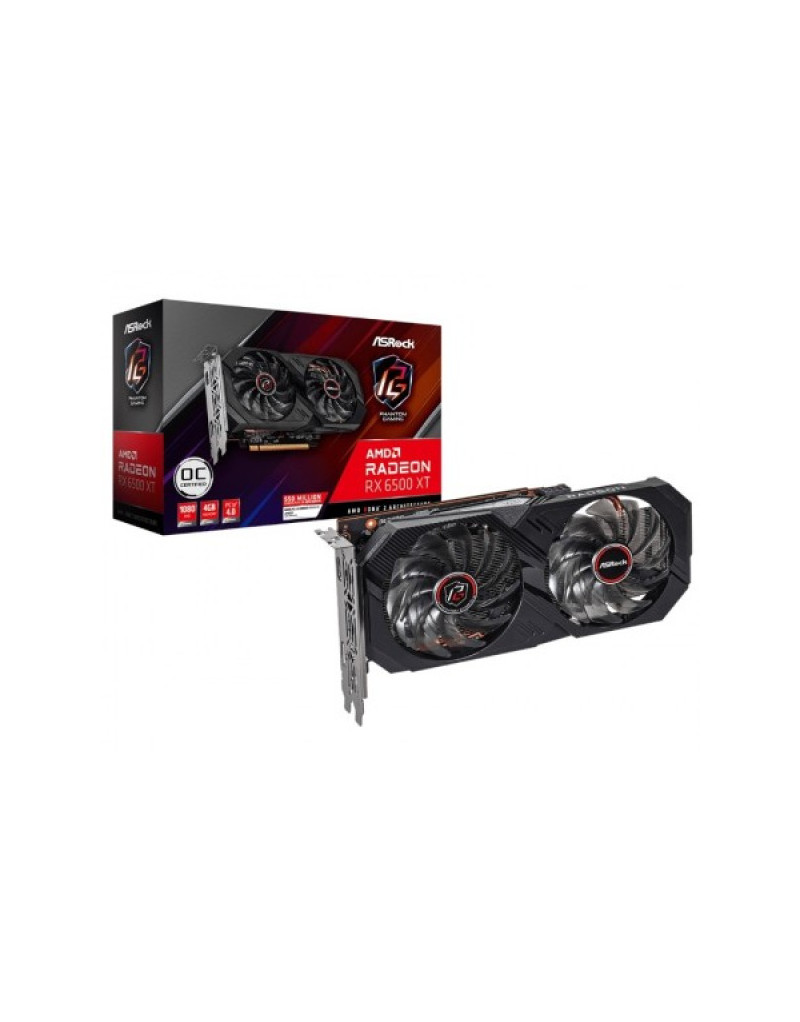 SVGA Asrock RX 6500XT Phantom Gaming D 4GB OC, RX6500XT PGD 4GO - 1 SVGA Asrock RX 6500XT Phantom Gaming D 4GB OC, RX6500XT PGD 4GO - 1