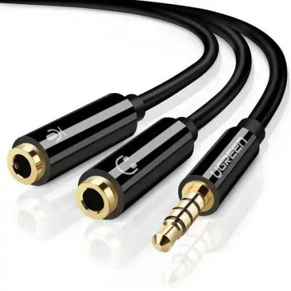 Audio kabl 3,5mm 1xM/2xŽ Ugreen 0,2m AV141  - 1