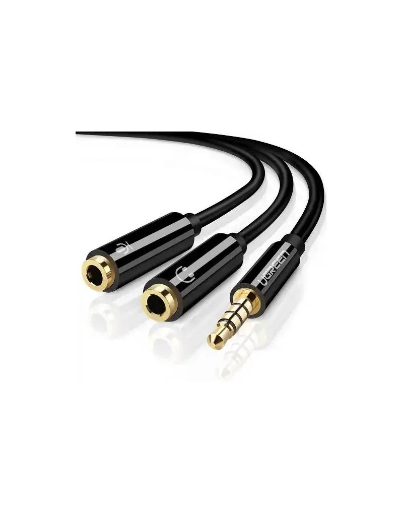 Audio kabl 3,5mm 1xM/2xŽ Ugreen 0,2m AV141  - 1