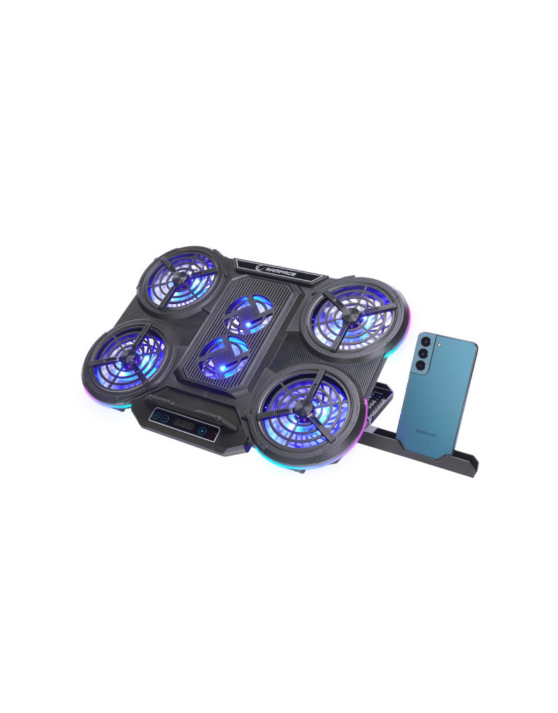 Postolje za laptop 17" Rampage PROTE R6 RGB - 1 Postolje za laptop 17" Rampage PROTE R6 RGB - 1