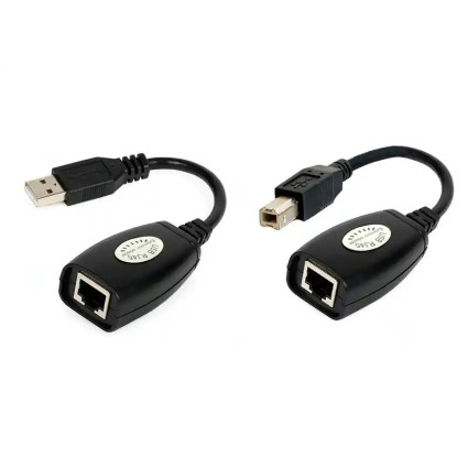 Adapter konverter USB extender UEX-050 do 50m + printer port  - 1