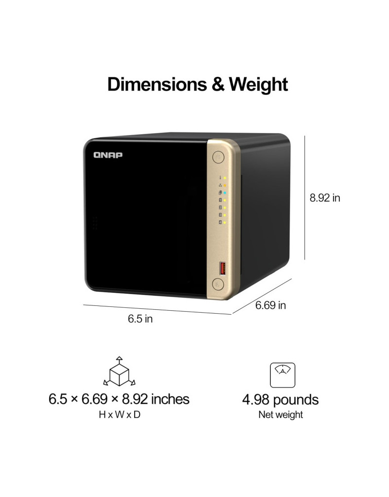 STORAGE QNAP NAS TS-464-8G 4-Bay - 1 STORAGE QNAP NAS TS-464-8G 4-Bay - 1
