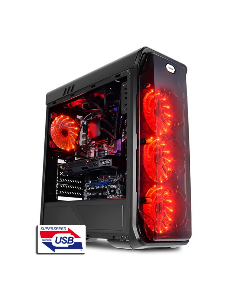 KUCISTE LC Power LC-988B-ON Red Typhoon w/o psu  - 1
