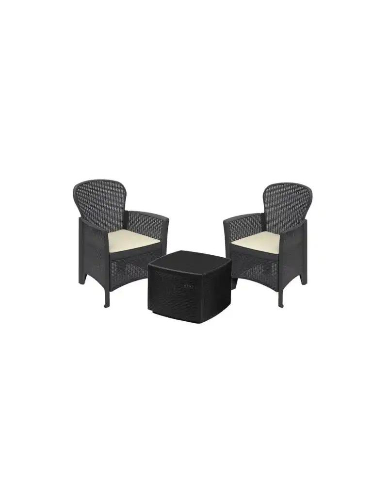 Baštenski set Rama antracit Linea Rattan  - 1