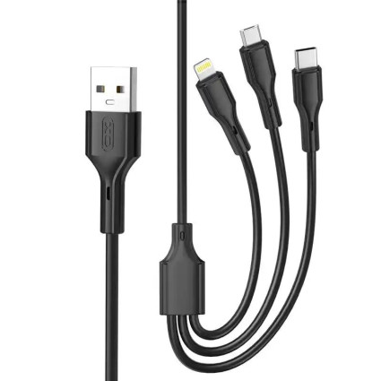 Kabl USB Tip A-Tip C/Micro/lightning 3u1 XO NB230 1m 3A  - 1