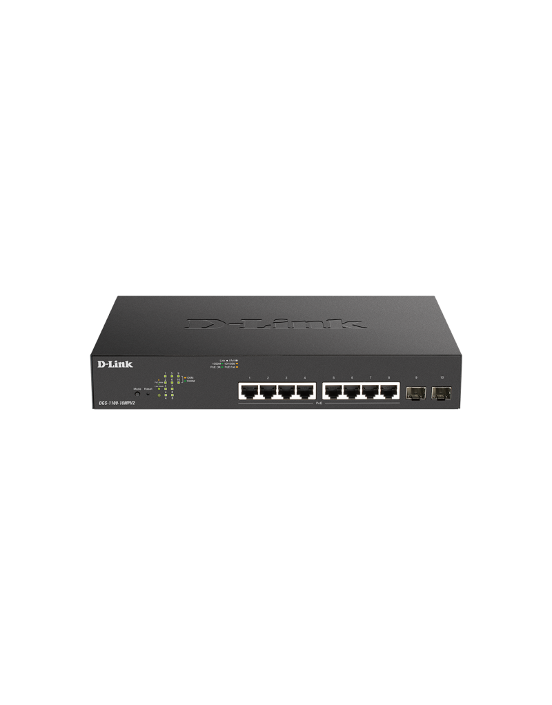 LAN Switch D-Link DGS-1100-10MPV2/E 10/100/1000Mbps 8port/2SFP Smart - 1 LAN Switch D-Link DGS-1100-10MPV2/E 10/100/1000Mbps 8port/2SFP Smart - 1