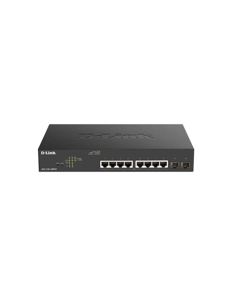 LAN Switch D-Link DGS-1100-10MPV2/E 10/100/1000Mbps 8port/2SFP