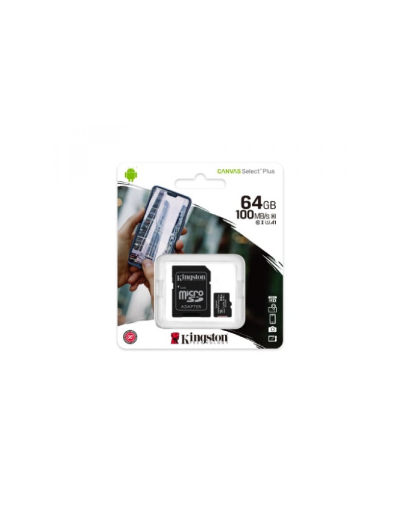 Micro SD Kingston 64GB Canvas Select Plus SDCS2/64GB +adapter