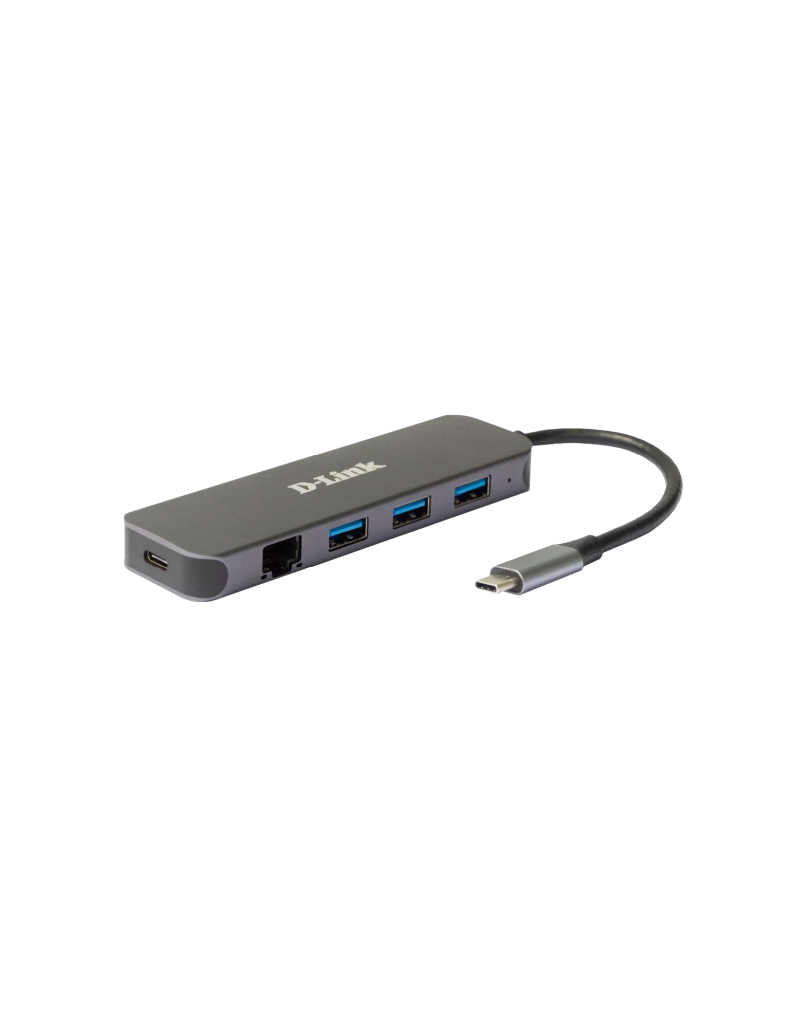 USB HUB D-Link DUB-2334 5in1 USB-C - USB3.0x3/GLAN/PD