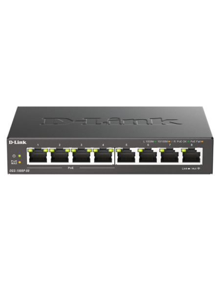 LAN Switch D-Link DGS-1008P/E 10/100/1000 8port -4Poe