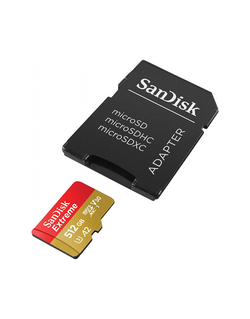 MicroSDXC SanDisk 512GB Extreme, SDSQXAV-512G-GN6MA + adapter