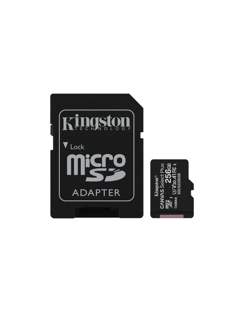 Micro SD Kingston 256GB Canvas Select Plus, SDCS2/256GB + sd