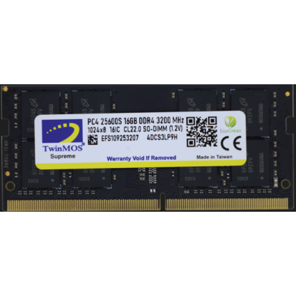 RAM SODIMM DDR4 16GB 3200MHz TwinMOS MDD416GB3200N
