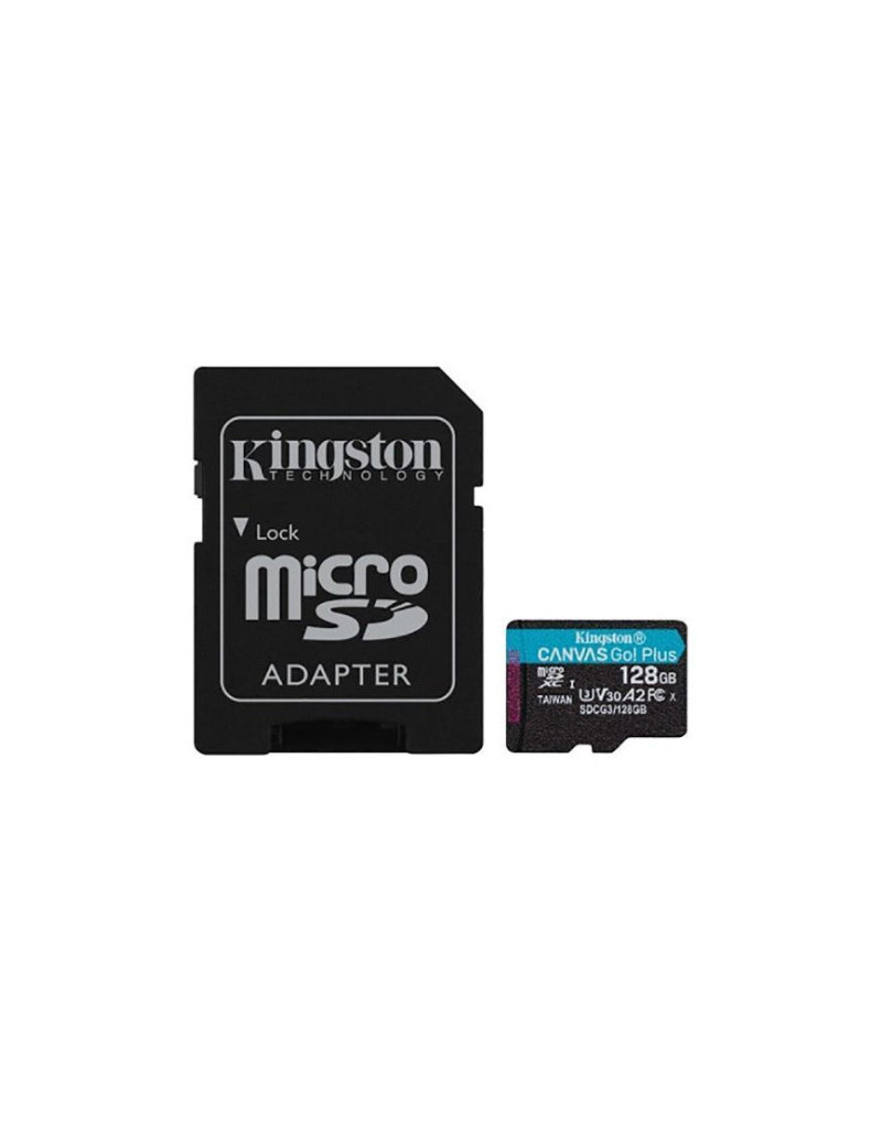 Micro SD Kingston 128GB Canvas GoPlus Class10 UHS-I U3 V30 A2