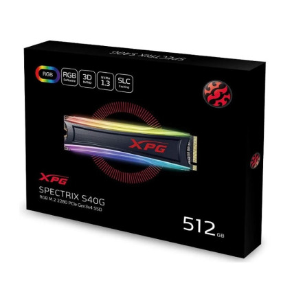512GB M.2 PCIe Gen3 x4 XPG SPECTRIX S40G RGB AS40G-512GT-C SSD