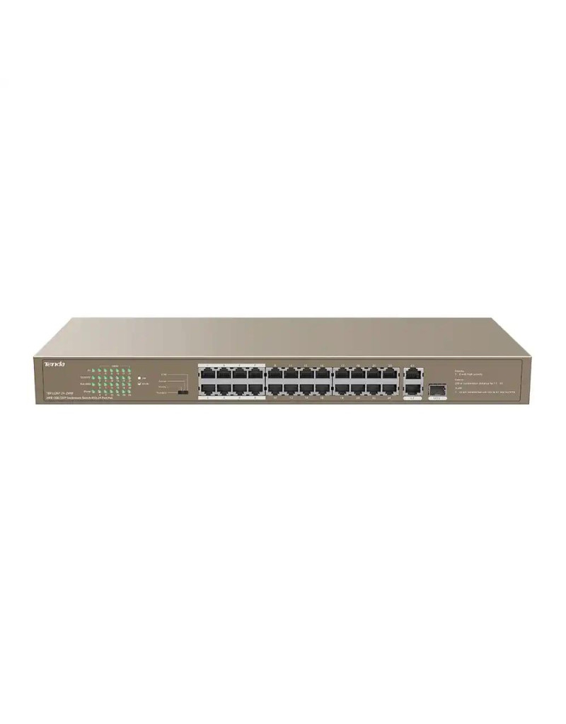 Svič 10/100 24-port PoE+2GE/1SFP Port Tenda TEF1126P-24-250W