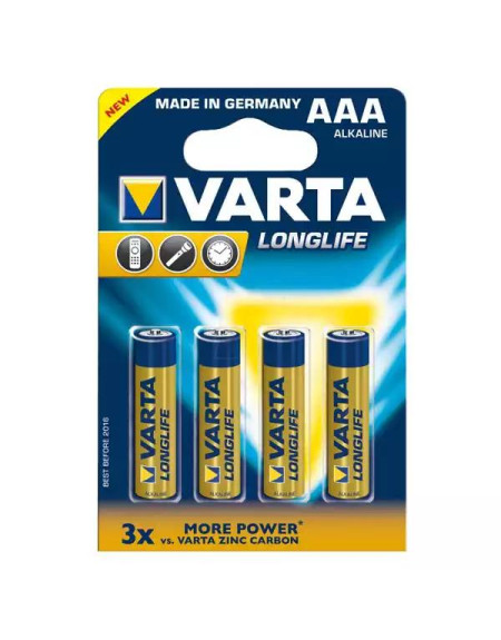Baterija Varta LR3 Longlife AAA, nepunjiva 1/4