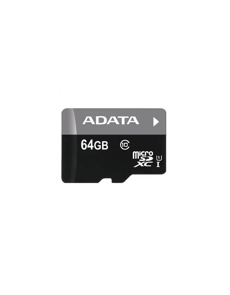 Micro SD Card 64GB AData + SD adapter AUSDX64GUICL10A1-RA1/