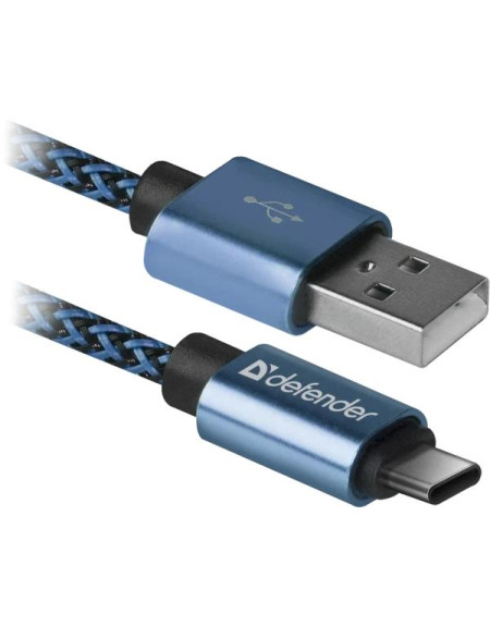 USB type-c kalb Defender USB08-03T USB 2.0 Blue 1m 2.1A