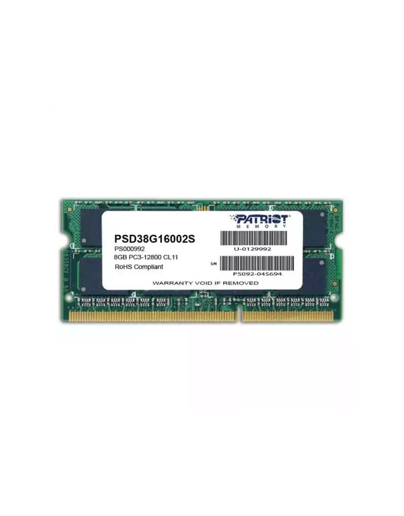 Memorija SODIMM DDR3 8GB 1600MHZ Patriot Signature PSD38G16002S