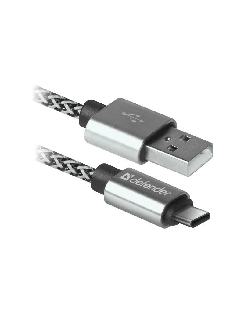 USB type-c kalb Defender USB08-03T USB 20.0 White 1m 2.1A