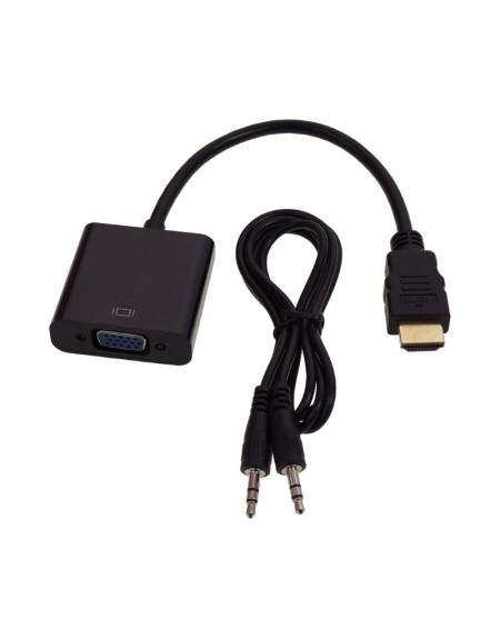 Adapter-konvertor HDMI (M) - VGA (F) + Audio kabl 3.5mm crni