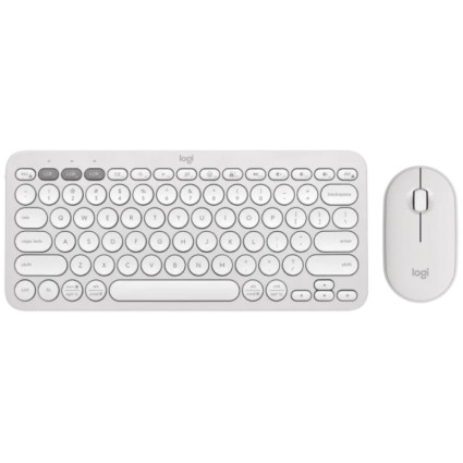 Pebble2 Wireless Combo US tastatura + miš bela