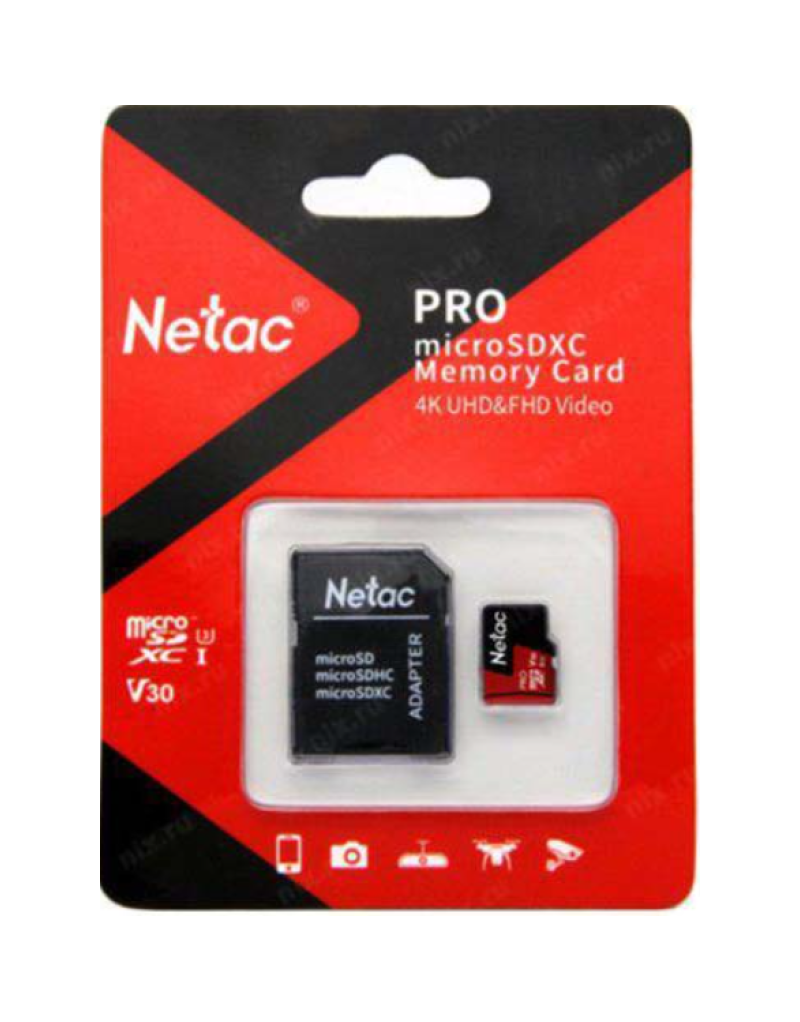 Micro SDXC Netac 128GB P500 Extreme Pro NT02P500PRO-128G-R + SD