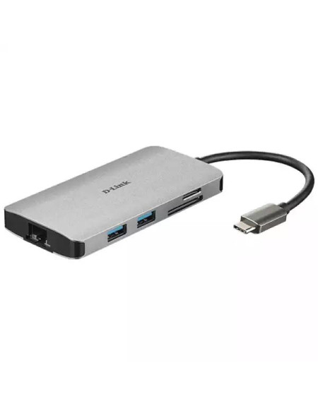 USB HUB DLink DUB-M810 USB-C HDMI 4K/USB A 3.0x3/RJ45/SD-microSD