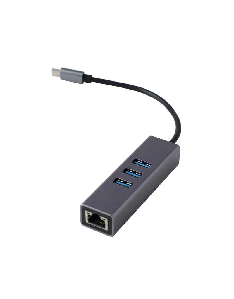 Adapter-konverter USB Tip C-3xUSB 3.0+RJ45 Linkom