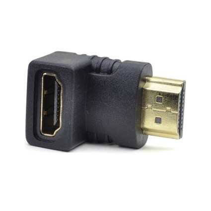 Adapter HDMI (M) - HDMI (F) crni ugaoni