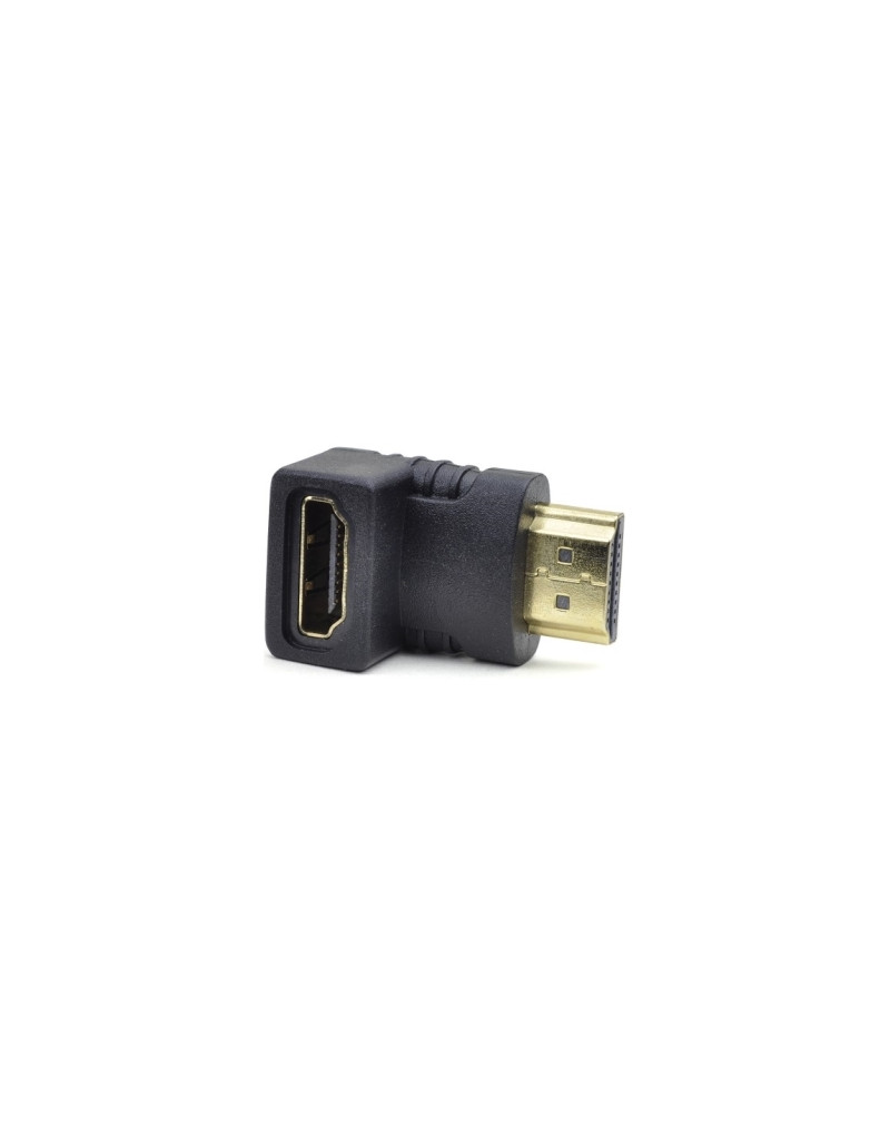 Adapter HDMI (M) - HDMI (F) crni ugaoni