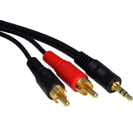 Kabl audio 3.5mm - 2xRCA 3m crni