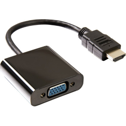 Adapter HDMI (M) - VGA D-sub (F) crni