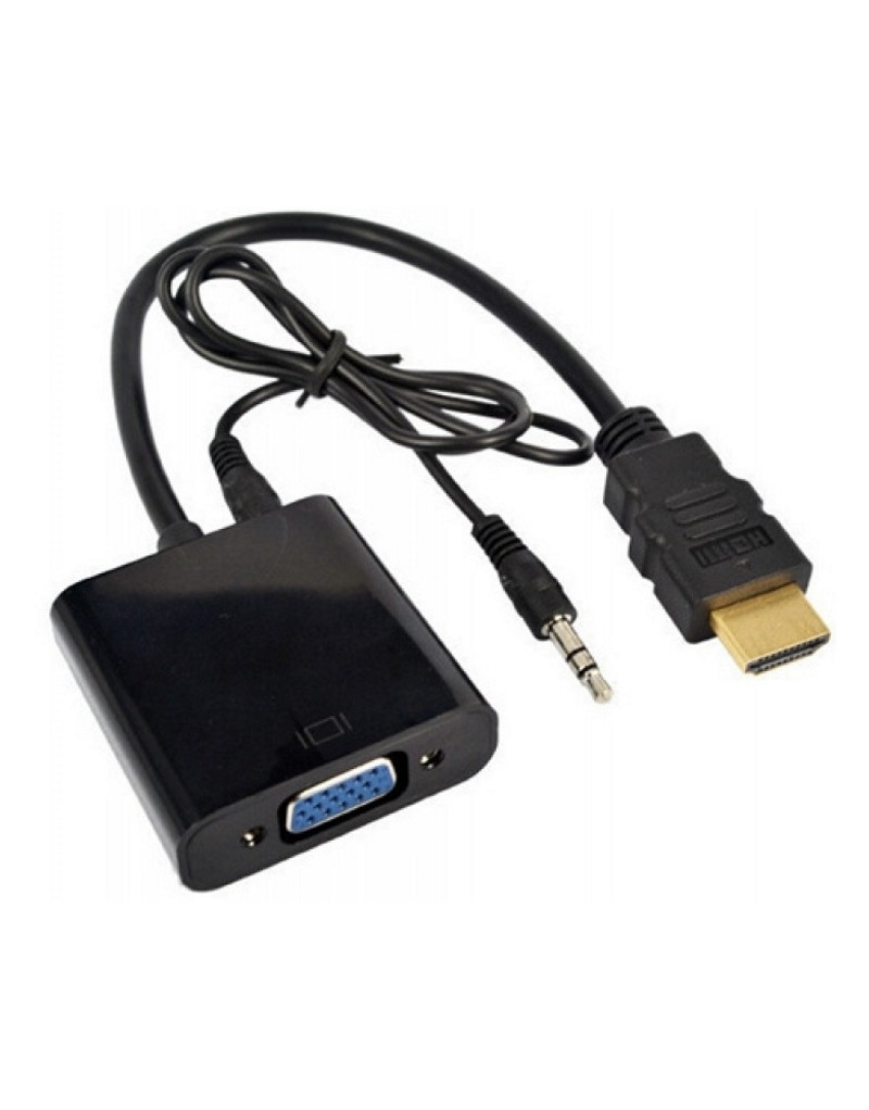 Adapter HDMI (M) - VGA D-sub (F) + Audio kabl 3.5mm (M/M) crni