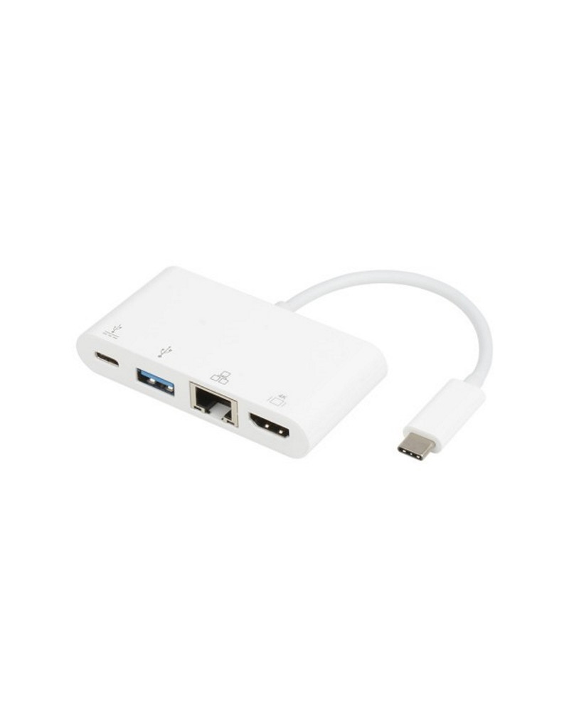 Adapter USB 3.1 tip C (M) - HDMI + USB3.0 + RJ45 + tip C (F)