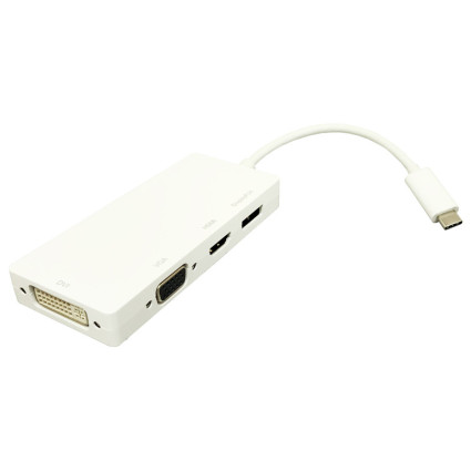 Adapter USB 3.1 tip C (M) - Display Port + HDMI + VGA + DVI (F)