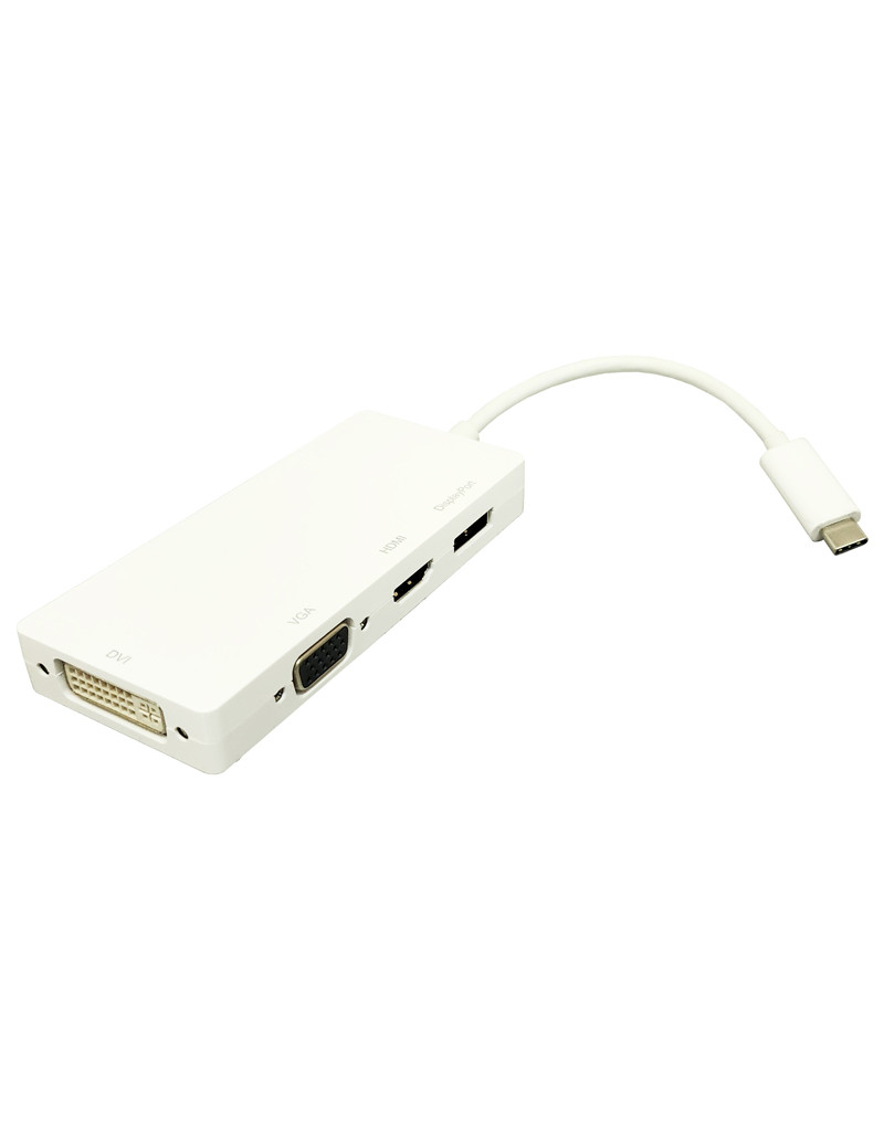 Adapter USB 3.1 tip C (M) - Display Port + HDMI + VGA + DVI (F)