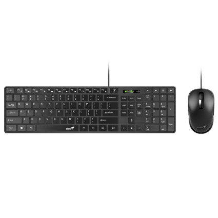 SlimStar C126 USB US crna tastatura+ USB crni miš