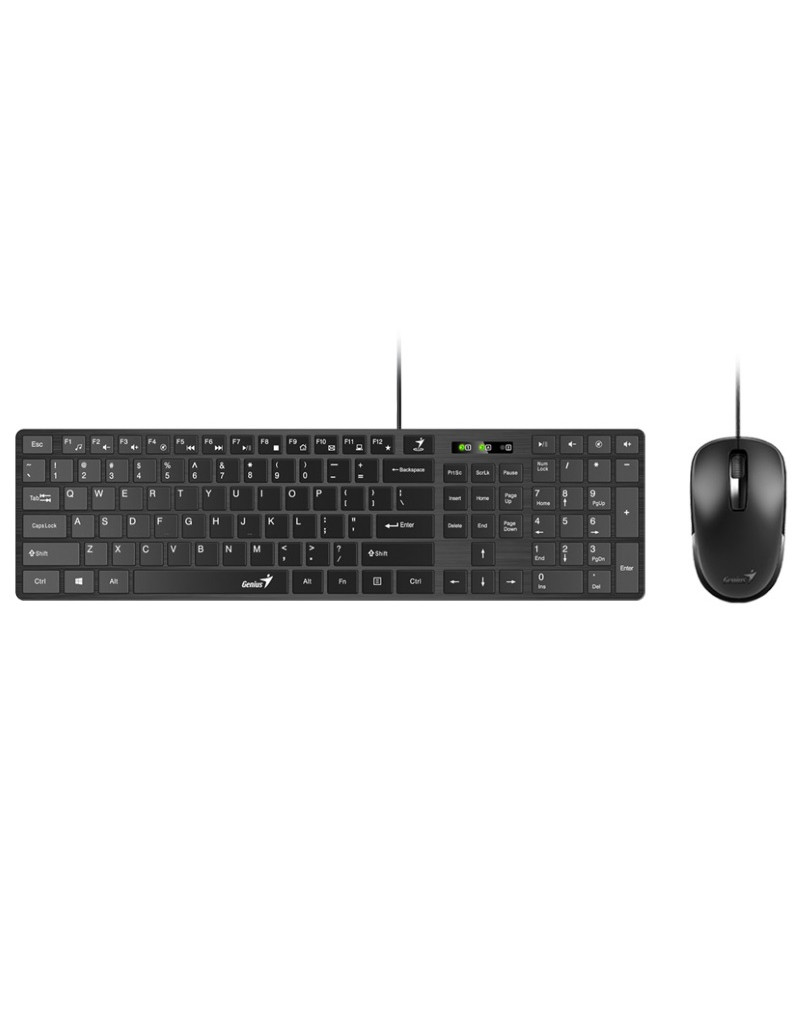 SlimStar C126 USB US crna tastatura+ USB crni miš