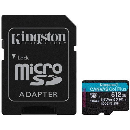 U3 V30 microSDXC 512GB Canvas Go Plus 170R A2 + adapter